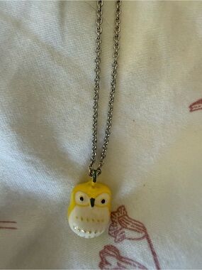 Kids Yellow Owl Pendant Necklace - Unbranded
